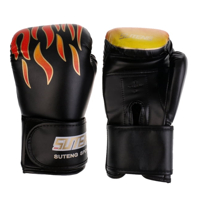S SERENABLE PU Training Boxing Gloves MMA Fighting Punching Sandbag Sanda - Black