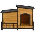 thumbnail image 3 of 47.2 ” Large Wooden Dog House Outdoor, Outdoor & Indoor Dog Crate, Cabin Style, With Porch, 3 of 8