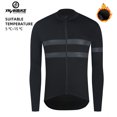 thumbnail image 2 of YKYW - Chaqueta polar térmica reflectante negra de invierno para hombre, camiseta de ciclismo profesional cálida, abrigo de ciclismo de montaña para invierno, ropa para bicicleta, 2 of 5