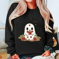 thumbnail image 2 of AKOEE Crewneck Sweatshirts Halloween Outfits for Women Long Sleeve Graphic Ghost Printed Funny Pullover Loose Tops (M, Black), 2 of 3