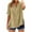 Khaki, variant on Dvprdro Womens Summer Tops Casual Imitation Cotton Linen V Neck Short Sleeve Button Down Side Split Solid Color Tunic Blouse Lightweight T-Shirt Pullover