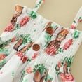 thumbnail image 6 of Zhuashum Casual Dresses For Girls 3-4 Years Easter Bunny Sling Dresses Rabbit Floral Print Sleeveless Strap Knee Length Princess Dress Elegance Playsuit White, 6 of 8