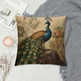 thumbnail image 2 of JEUXUS Chinoiserie Pillow Cover Peacock Vintage Decorative Throw Pillow Case Cushion Cover for Bedroom Sofa Living Room Couch Chair Office, 2 of 5