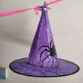 thumbnail image 4 of Xfvqtps Halloween Decorations Witch Hat Hangings Spider Web Print Party Decoration Props Purple, 4 of 6