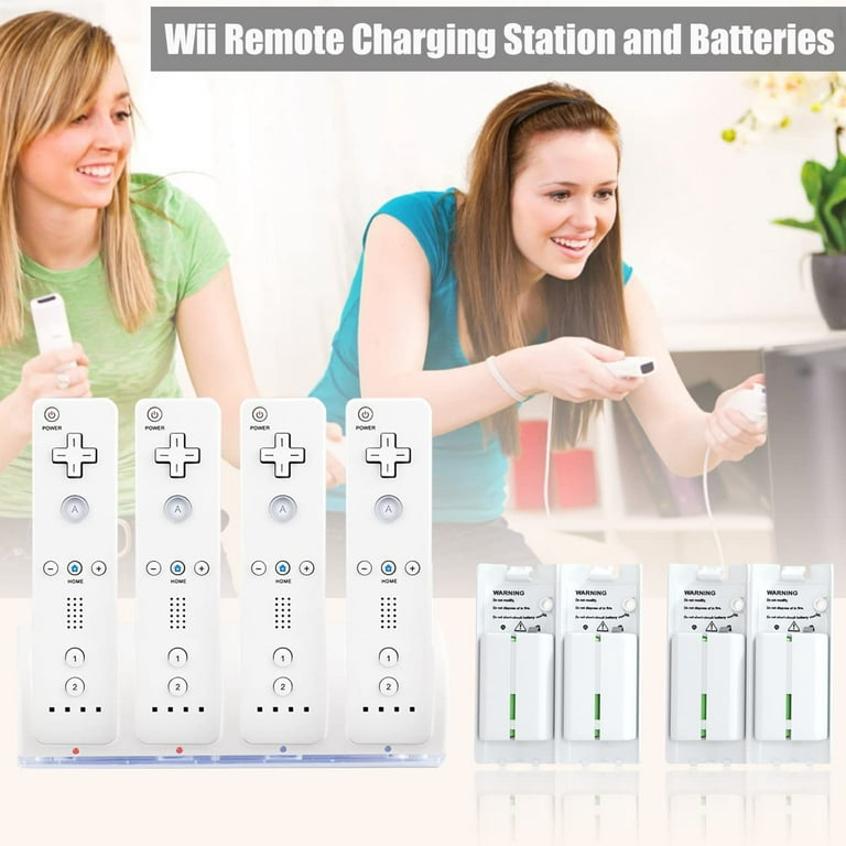 4x Rechargeable Batteries Pack + Charger Dock For Nintendo Wii Remote  Controller