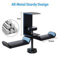 thumbnail image 5 of Colgador doble para auriculares debajo del escritorio, soporte metálico para auriculares, soporte para auriculares para juegos, abrazadera Universal en gancho para colgar en el escritorio, 5 of 5