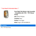 thumbnail image 2 of Front Right Side Marker Light Assembly - Compatible with 1995 - 1997 Nissan Pickup 1996, 2 of 2