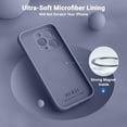 thumbnail image 6 of for iPhone 15 Pro Case, Upgraded Silicone Shockproof [2 Pack Screen Protectors] [Compatible with Magsafe] [Camera Protection], Anti-Scratch Microfiber Lining, 6.1 inch, Lavender Gray, 6 of 12