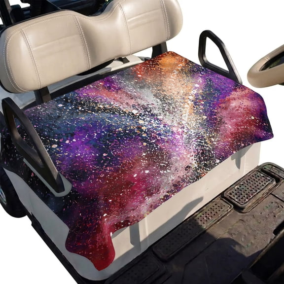 Golf Cart Seat Cover Purple Galaxy Cosmic Club Car Golf Cart Seat Covers Soft Absorbent Golfcart Towel Blanket Splattered Stellar Particles Golf Seat Covers for Cart Fits 2 & 4 Passenger 51"x31"