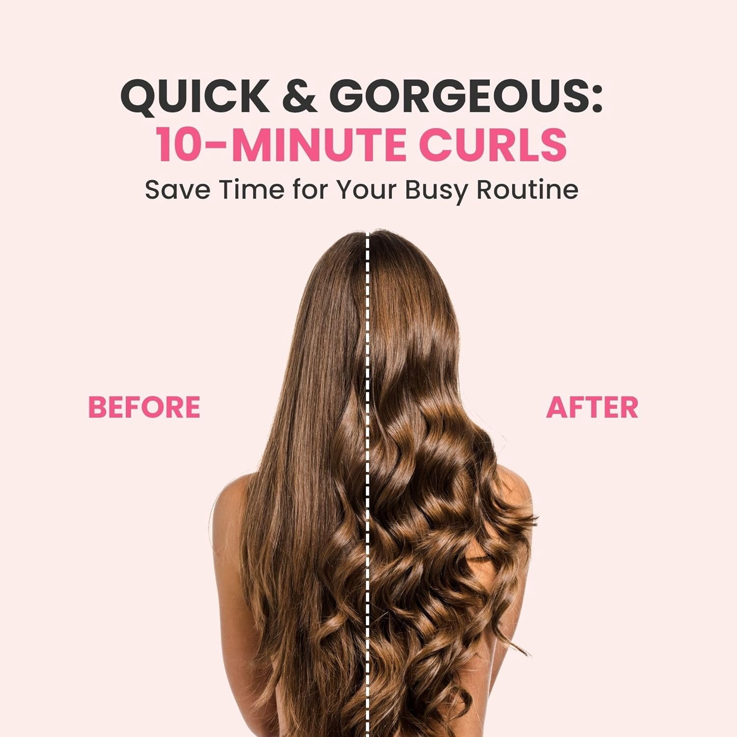 Automatic Rotating Curling Iron, 1.1-Inch Auto Hair Curler with 4 Temperature Settings & LCD Display, Anti-Scald & Dual Voltage