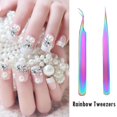 thumbnail image 2 of Rainbow Tweezers Nail Rhinestone Picker Nail Art Eyelash Tool (T-1+T-2), 2 of 9