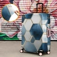 thumbnail image 4 of Blue White Gold Hexagon Marble Pattern Luggage Cover Fashion Suitcase Cover Baggage Covers Fit 25-28 Inch Luggage (Go Travel), 4 of 5