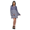 thumbnail image 2 of Moomaya Pleated Dress For Women Plus Size Mini Dress With Long Bell Sleeve, 2 of 6