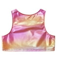 thumbnail image 3 of iixpin Big Girls Shiny Metallic Camisole Tank Tops Jazz Hip Hop Dance Costume Party Fancy Vest Tee Red 2-6, 3 of 7