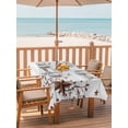 thumbnail image 2 of Outdoor Tablecloth with Umbrella Hole for Patio/Picnic/Party/Camping, Grey Wooden Grain Waterproof Table Cloth Rectangle Table Cover Washable, Brown Country Texas Star Branches (60"x 84"), 2 of 8