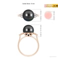 thumbnail image 4 of ANGARA Tahitian Cultured Pearl Ring with Trio Diamonds in 14K Rose Gold for Women | June Birthstone, Birthday, Anniversary, Jewelry Gift for Women | Pearl Ring, 4 of 8