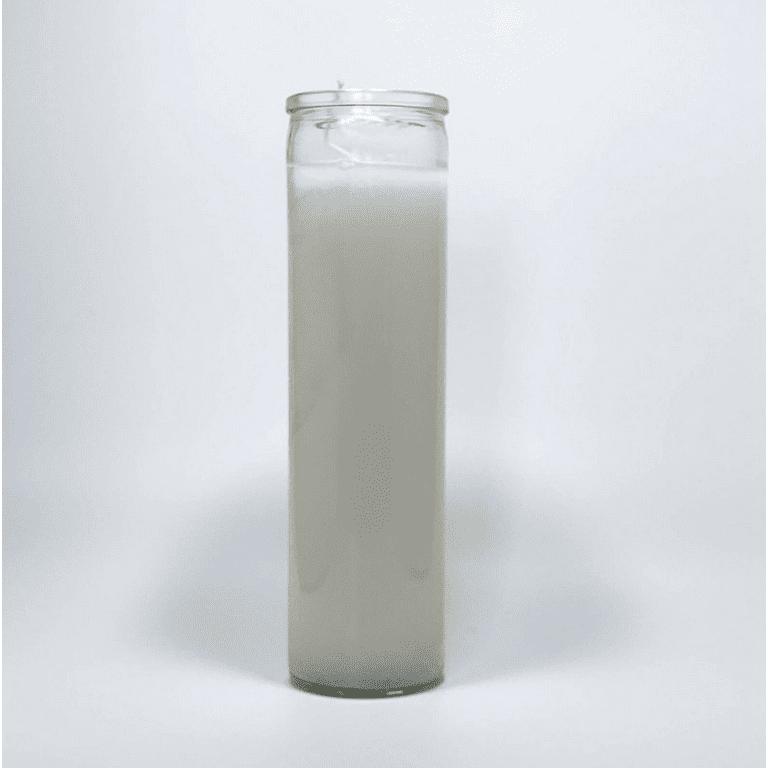 8 in. Unscented White Glass Candle 07102 - The Home Depot