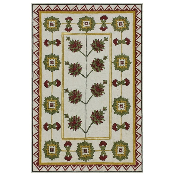 Casavani Block Printed Cotton Rug Brown Square Area Carpets Outdoor Patio Rug 3x3 feet
