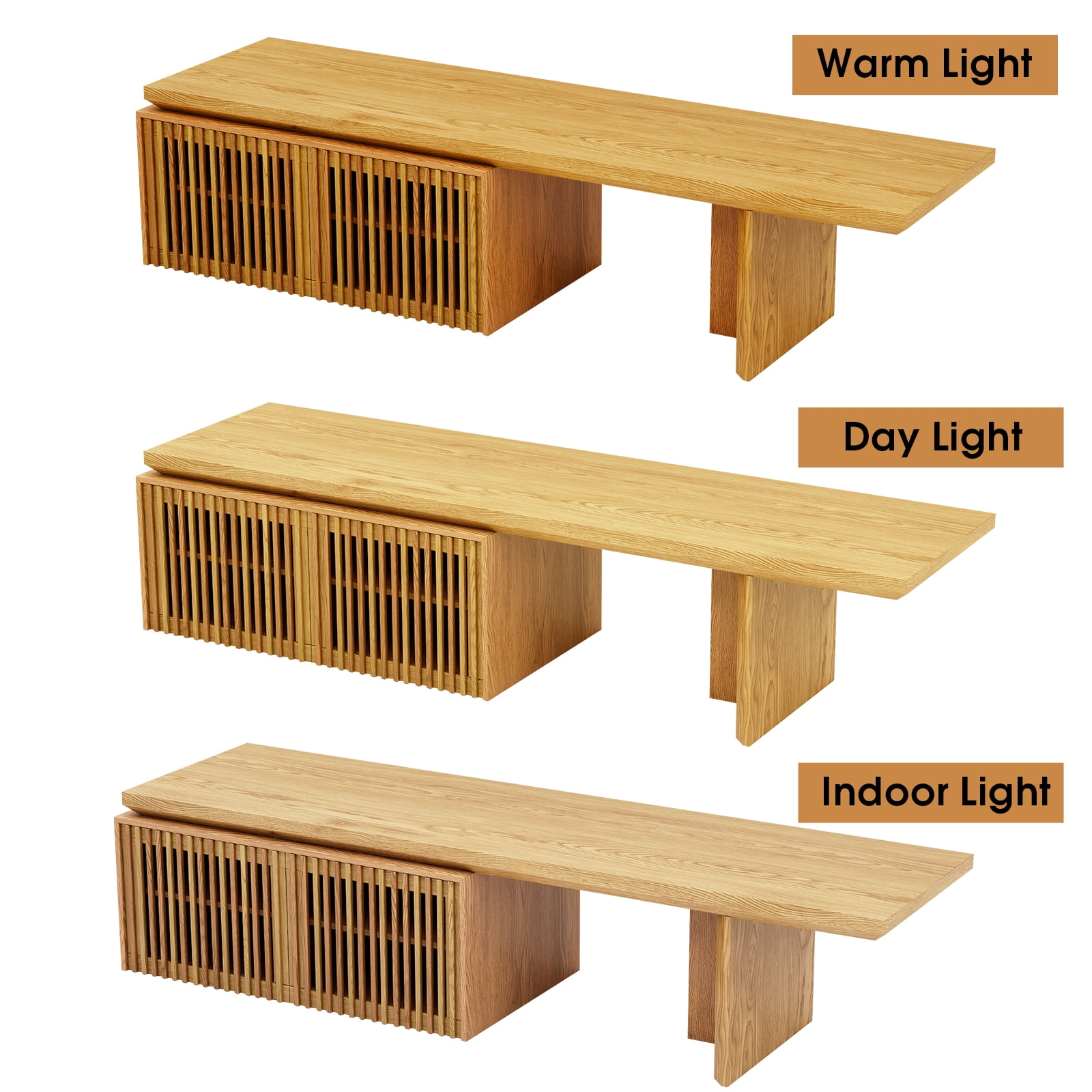 siu want ​​Extendable TV Stand with Storage for TVs Up to 100" - Adjustable Width (63.4"-94.5") Wood Color Media Console - Modern Entertainment Center for Living Room/Bedroom​