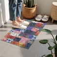thumbnail image 4 of Bohemian Floral Patchwork Non-Slip Entryway Door Mat,Boho Indoor Decor Durable Low Plush Door Mat,Washable Welcome Rug for Patio Hallway Home Decor 16x24 Inches, 4 of 7