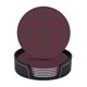 thumbnail image 1 of Posavasos de cuero de 6 piezas, posavasos de tartán de la familia Macleay para bebidas, posavasos para tazas, regalo de inauguración de la casa, ideal para la decoración del hogar, 1 of 7