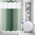 thumbnail image 2 of No Hook Shower Curtain, Green Grey Ombre Shower Curtains for Bathroom with See Through Top Window, Farmhouse Gradient Minimalist Waterproof & Washable Bath Curtain 60"x72", 2 of 9