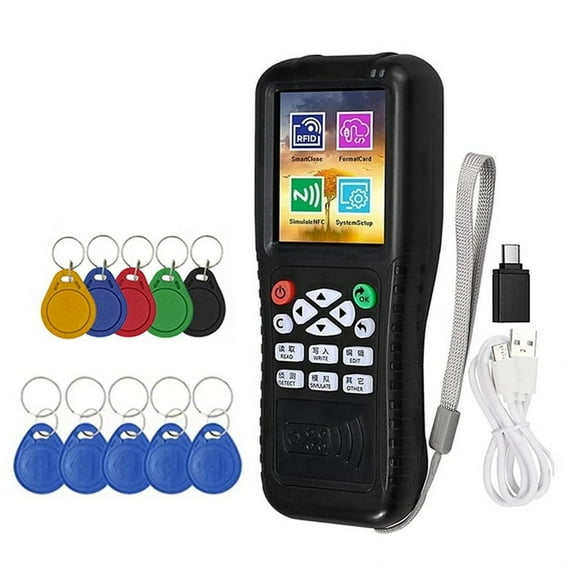 X100 RFID NFC Smart Card Reader Writer+5 X UID/5200 Keychain RFID Duplicator ID IC Card Programmer Encrypted Key Copier