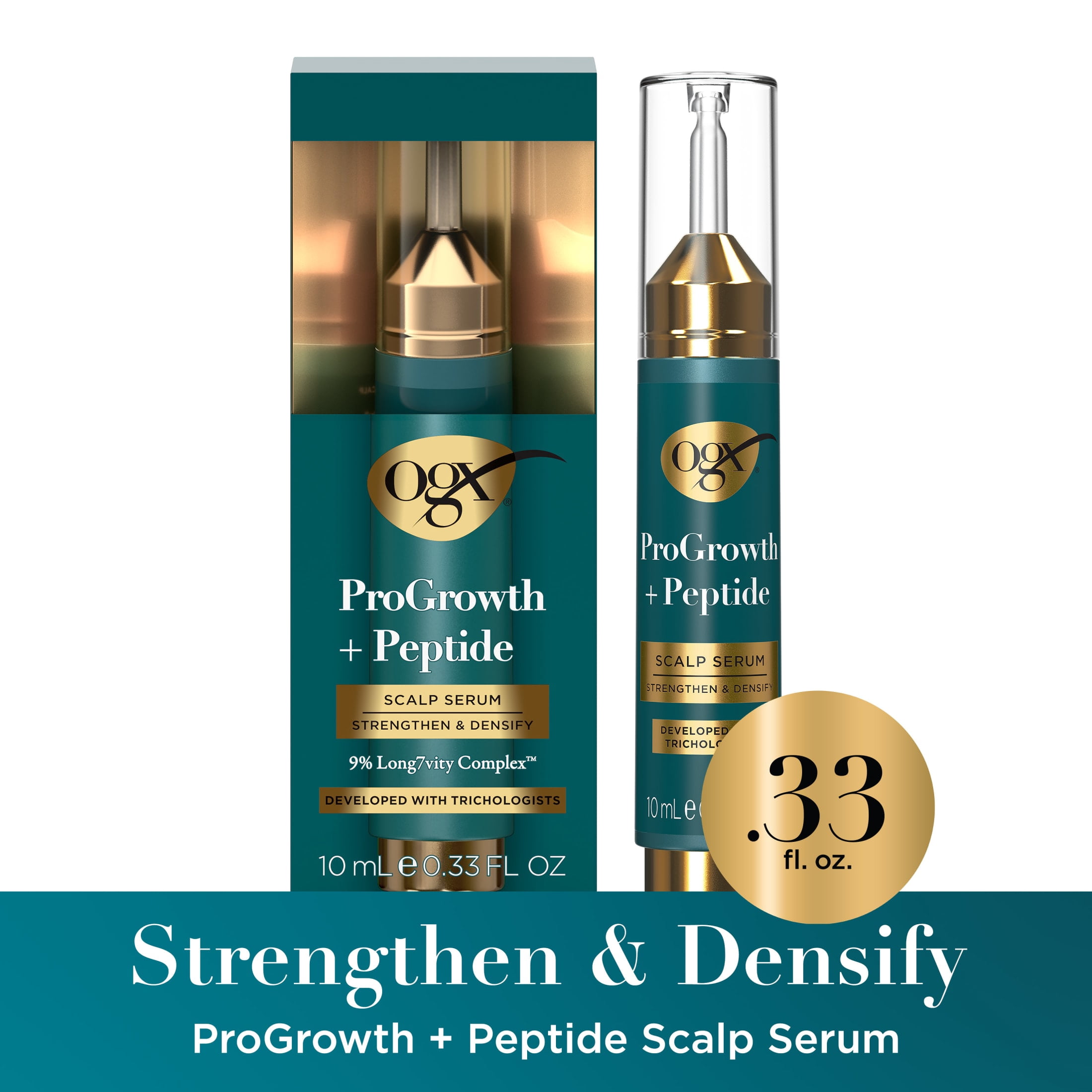 OGX ProGrowth + Peptide Scalp Serum, 0.33 Fl oz