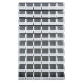 Quantum Storage QLP-3661-230-60CL 36 x 61 in. Gray Louvered Panel with Clear Bins