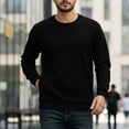 thumbnail image 2 of VBTAPA Lightweight Sweatshirts for Men Long Sleeve Crew Neck Pullover Tops Solid Casual Workout Sweat Shirts with Pockets Black XL, 2 of 8