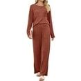 thumbnail image 3 of SIEANE Womens 2 Piece Lounge Sets Long Sleeve Wide Leg Pants Homewear Pajamas Set with Pocket S-XXL, 3 of 4