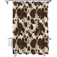 thumbnail image 2 of Luxury Fabric Shower Curtain, Brown Cowhide Cow Skin Look Cow Print 72x72inch, 2 of 6