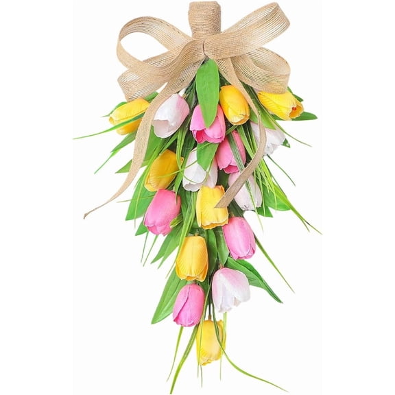 Generic Tulip Teardrop Floral Wreath Indoor Decor