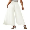 thumbnail image 4 of Women Loose Belted Long Trousers  Summer Autumn Ladies Leisure Style Solid Color High Waist Ruched Beach Wide Leg Pants, 4 of 5