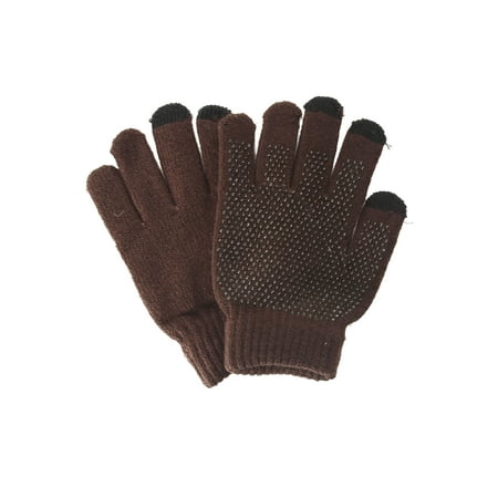 Touch Screen Finger Gloves for Phone Ipad Table GPS, Brown