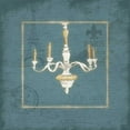 thumbnail image 2 of Grey, Jace 15x15 Gold Ornate Wood Framed with Double Matting Museum Art Print Titled - Blue chandelier, 2 of 4