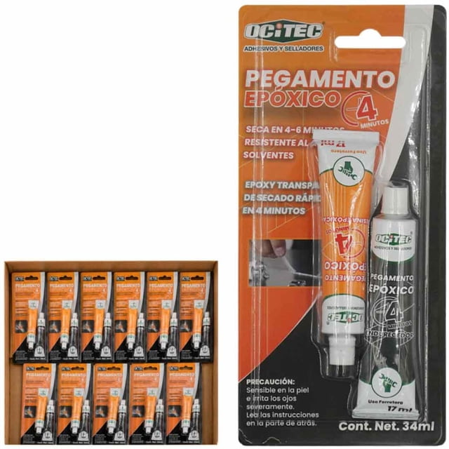 12 Pzs Adhesivo Epoxico Secado Rapido 34 ML OCI