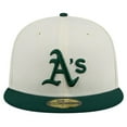 thumbnail image 2 of Men's New Era Cream Athletics Chrome 59FIFTY Fitted Hat, 2 of 6