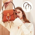 thumbnail image 5 of 2 Pcs PU Leather Bag Straps Handbag Shoulder Strap Replacement Brown Leather Handbag Handles with Metal Buckles for DIY Bag Handle Replacement Accessories 40.2cm, 5 of 8
