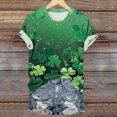 thumbnail image 2 of Amzcrzy Womens Tops Mode Imprimé Trèfle T-Shirt de la Saint-Patrick Col Rond T-Shirts de la Saint-Patrick Décontractés Tendance Manches Courtes Hauts pour Femme, 2 of 5