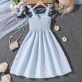 thumbnail image 5 of Bobifish Big Girls Cami Dresses Square Neck Spaghetti Strap Bow Tie A-Line Flare Cami Dresses Solid Color Wear Princess Dresses, 5 of 9