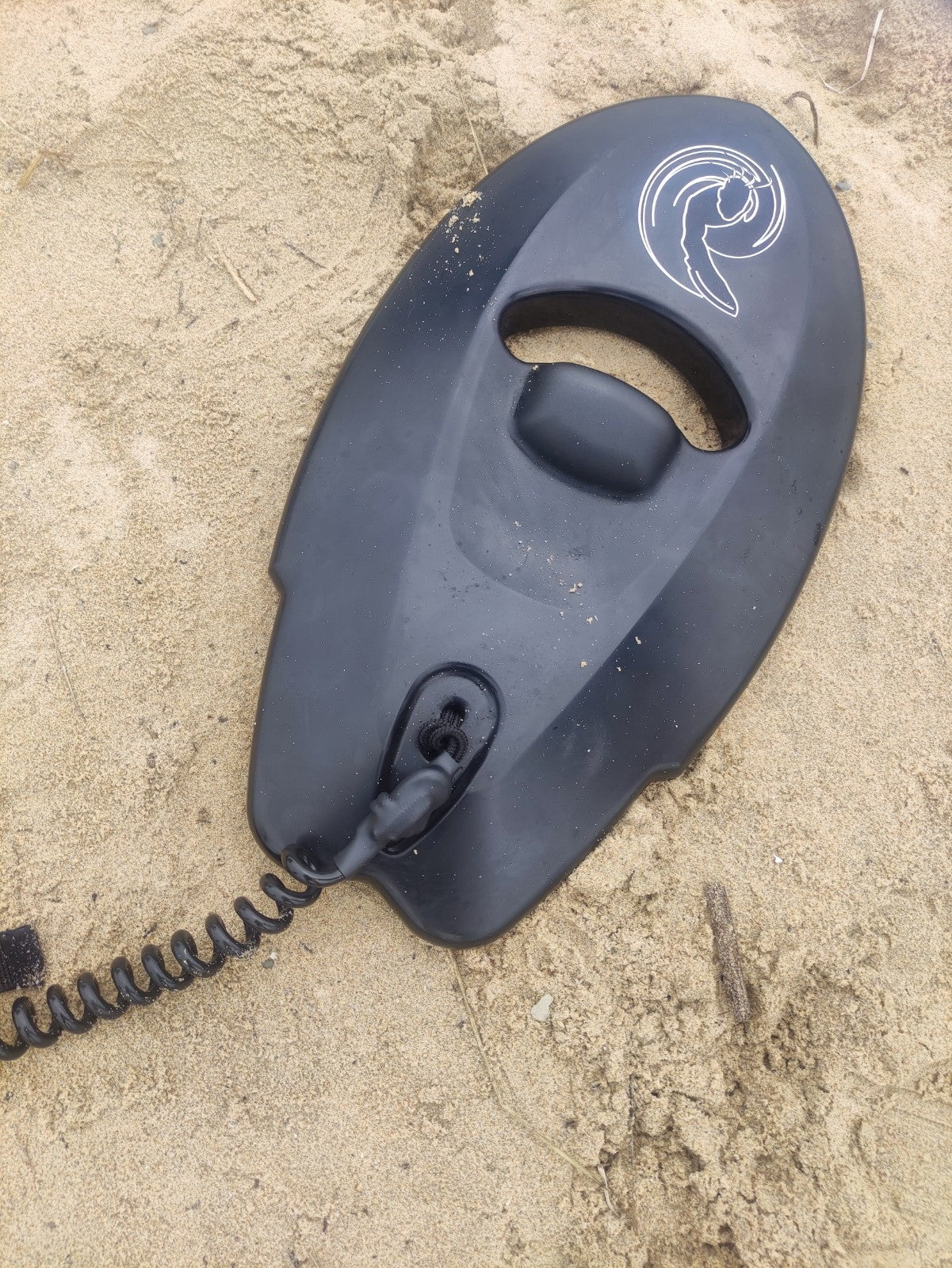 Hand Surf Board with leash and bag - Black, compact, lightweight hand-surfboard is designed to be held and ridden with the hands