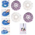 thumbnail image 4 of 4 Pieces Spin Mop Head Mop Head Mop Heads Microfiber Replacement Mop Head Replacement Mop Head for Spin Mop White and Purple, 4 of 5