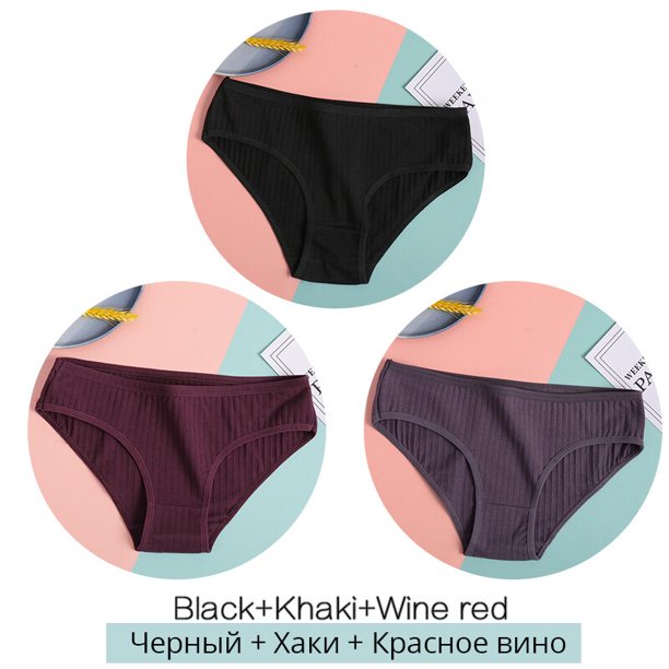 FINETOO, bragas de algodón para mujer, 3 uds., ropa interior suave a rayas para mujer, bragas sólidas para niñas, lencería femenina Sexy, ropa interior cómoda para M-XL Tan Jianjun unisex