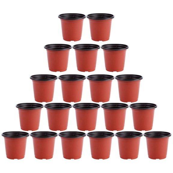 PAMINGONO 20Pcs Breathable Small Flower Planter for Houseplants in Black 4.9In