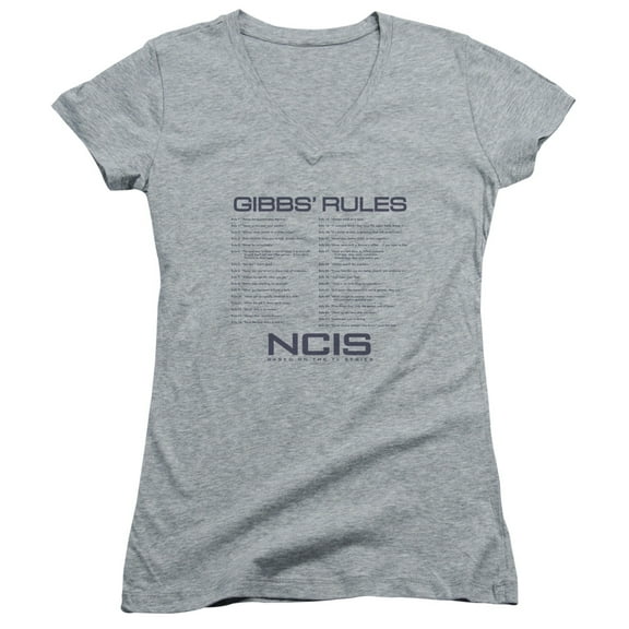 Ncis Gibbs Rules Junior Women's V-Neck T-Shirt Athletic Heather
