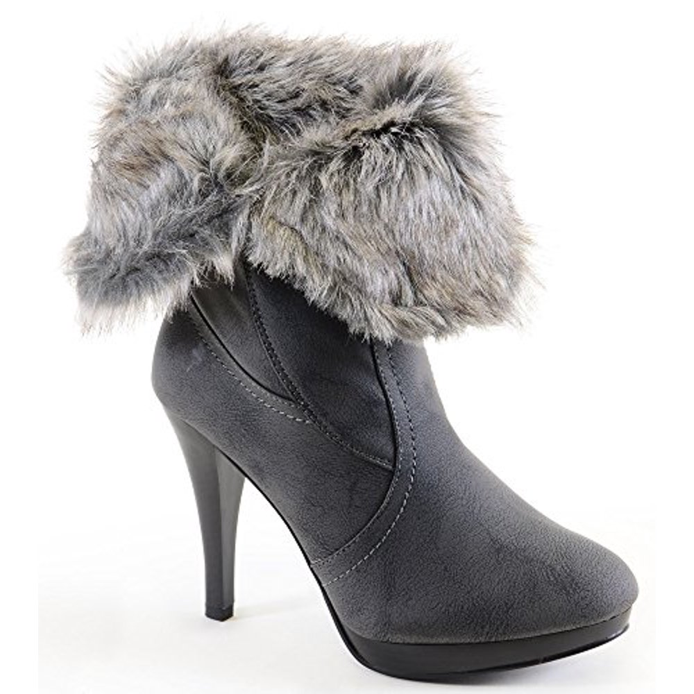 low heel grey ankle boots