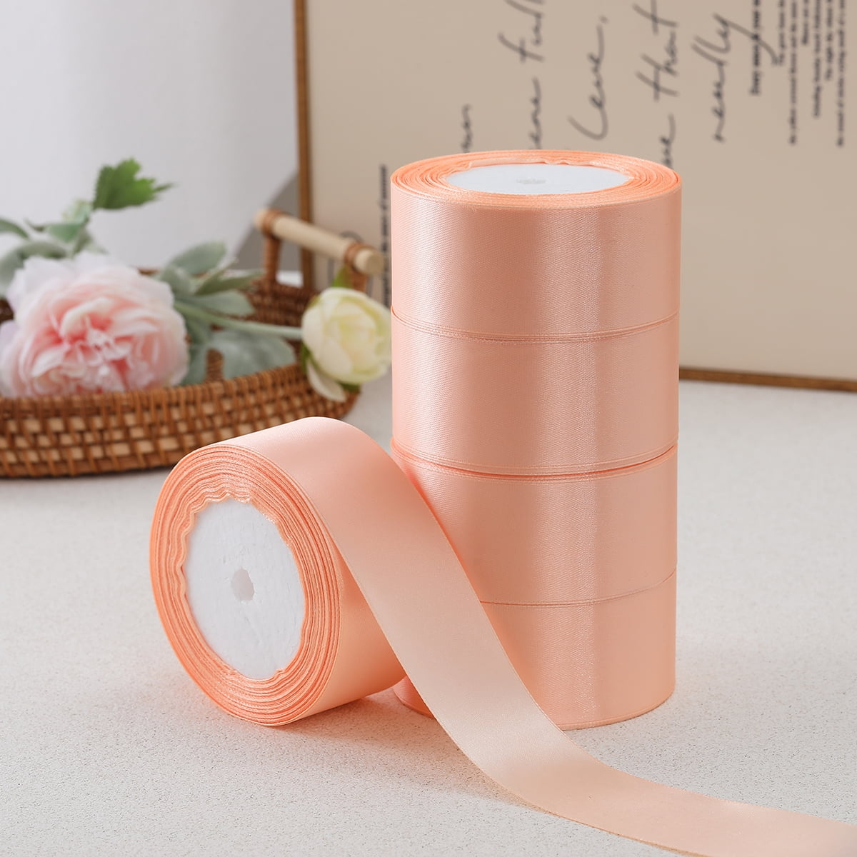 10 rolls of 4cm wide decorative ribbons for gift wrapping, parties, holiday, total 225m
