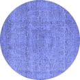thumbnail image 1 of Ahgly Company Indoor Round Oriental Blue Industrial Area Rugs, 3' Round, 1 of 4