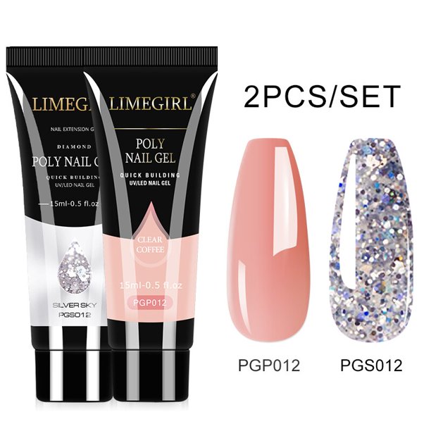Limegirl Set Poly Nail Gel for Extension Soak Off Gel Set Manicure Acryl Gel Varnish Set For Newbie Semi Permanent UV Gel Kits qiuyongming unisex